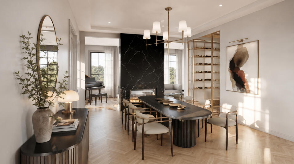 Abacot Hill Sherwood Forrest in Mississauga by Hallett Homes dining room Abacot Hill Sherwood Forrest in Mississauga by Hallett Homes dining room